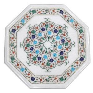 Mesa de mármol decorativa de fabricación india para uso elegante en interiores y exteriores disponible para precio de exportación - Product Image 2