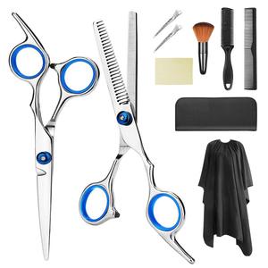 2024 hygiène personnelle barbier outils de coupe de cheveux ciseaux Instruments Kits ensembles avec tablier de barbier Cape pour le nettoyage des cheveux - Product Image 1