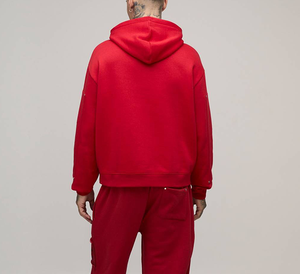 Sudadera con Capucha Roja para Hombre, Estilo Británico, de Alta Calidad, con Estampado de Lujo, Estilo Urbano, de Felpa Francesa, Corte Holgado - Product Image 3