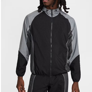 Veste de football en satin vintage pour hommes, capuchon hydrofuge, techniques brodées, col montant, fermeture éclair, service d'hiver OEM disponible - Product Image 1