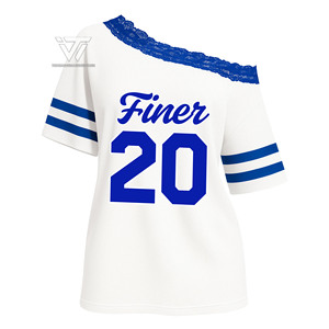 Greek Zeta Phi รุ่นเบต้าเสื้อลูกไม้เปิดไหล่ผ้าตาข่ายระบายอากาศได้ดีเสื้อเจอร์ซีย์วิทยาลัยกรีกของกระจุกกระจิก - Product Image 1