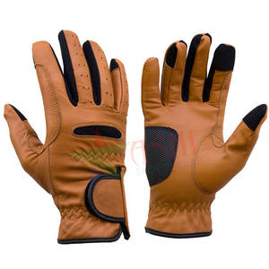 Gants d'équitation en cuir unisexe confortables de haute qualité avec logo personnalisé Gants d'équitation pour hommes femmes adultes OEM disponible - Product Image 1