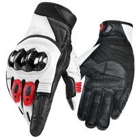 Guantes de cuero de invierno para motocicleta, guantes cortos para montar en motocicleta para hombre, guantes de mano para Motocross de campo traviesa con pantalla táctil