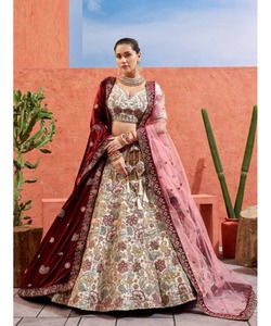 Lehengacholi เสื้อผ้าสำหรับเจ้าสาวในเทศกาลแต่งงานพิมพ์ลายสไตล์ปากีสถานพร้อมเลื่อม - Product Image 4