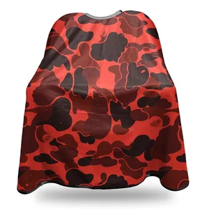 Inyint Cape de coupe fabrication Logo personnalisé imprimé salon de coupe de cheveux sublimation tissu imperméable rouge camo capes de barbier cape