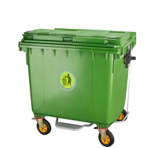 Heavy Duty 1100L Waste <strong>Container</strong> with Plastic Lid Industrial Metal Dumpster Bin Standing Structure - Product Image 1