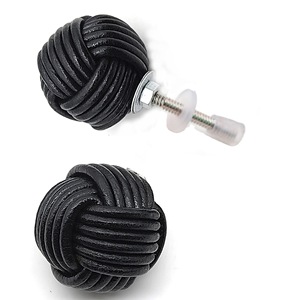 Poignée de tiroir en coton noir fait à la main pour cuisine chambre salon commode salle à manger pour appartement - Product Image 2