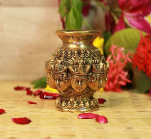 Kalash en laiton émaillé multicolore-Vibrant Indian Pooja Pot pour la maison Temple & Célébrations au prix de gros - Product Image 5