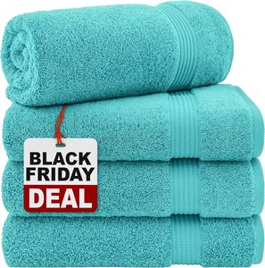 Cotton Paradise 4 Piece Turkish Bath <b>Towels</b> for Bathroom, 100% Cotton Extra <b>Large</b> Soft Plush <b>Towels</b> Bathroom Set, Turquoise - Product Image 3
