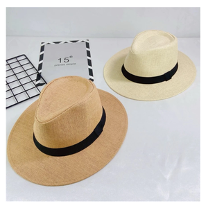 UNISEX <b>STRAW</b> <b>FEDORA</b> PANAMA HAT HANDWOVEN BREATHABLE SUN PROTECTION PERFECT FOR CASUAL WEAR AND BEACH TRIPS - Product Image 4