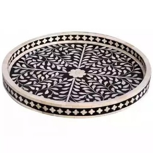 ถาดเสิร์ฟอาหารดีไซน์แฮนด์เมดสีขาวฝังกระดูกสไตล์ยุโรปหรูหราขนาดกำหนดเองได้สำหรับบ้านและโรงแรมหรูหรา - Product Image 2