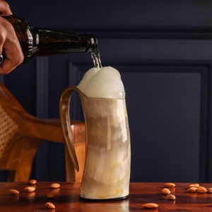 Authentic Eco-Friendly Viking Horn <b>Mug</b> Handmade Buffalo Horn Food Grade Medieval Style Religious Feng Shui Animal Beer <b>Mug</b> - Product Image 3