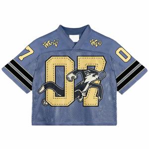 Maillot de football américain surdimensionné pour homme, maille respirante, coupe ample, logo personnalisé - Product Image 2