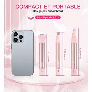 Kit de tondeuse électrique 3-en-1 pour femmes, rechargeable par USB, étanche, portable, pour l'épilation des oreilles, du nez et des sourcils, en plastique - Product Image 1