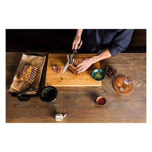 Cuchillo de Chef de Acero Inoxidable (Hoja de 22 cm) para Diestros, Acabado de Alto Brillo, Mango de Plástico, Extra Afilado, Negro y Cromado 1051760 - Product Image 2