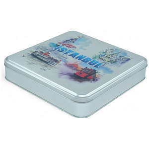 Caja de Regalo Cuadrada Plateada Mate de 120x120x40 mm, Diseño Personalizado Impreso, Caja de Hojalata de Grado Alimenticio - Product Image 3