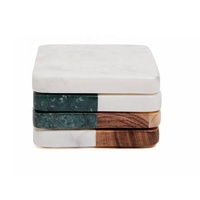 Sous-verres en marbre gris de haute qualité ensemble de 4 sous-verres modernes pour porte-boissons ensemble de sous-verres en marbre pour café thé et Table de cuisine