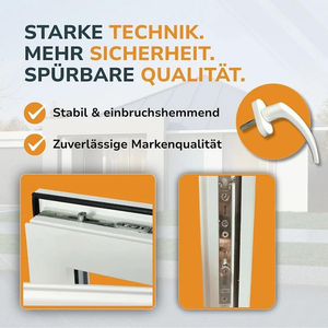 Chất lượng cao nhà tầng hầm nhựa vuông cách nhiệt kính cửa sổ trắng Trái mở đôi kính uPVC PVC khuôn cửa sổ - Product Image 3