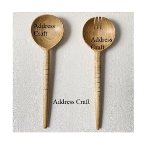 Juego de Cucharas para Servir Ensaladas de Madera de Acacia de Estilo Americano, Ecológicas y de Alta Calidad, con Mango Trenzado y Agarre Cómodo - Product Image 5
