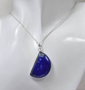 Collier pendentif en argent sterling avec lapis-lazuli, pierre de naissance de décembre, bijoux faits à la main pour femmes, cadeau - Product Image 5