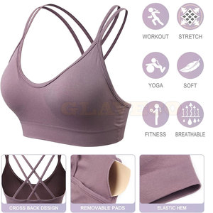Soutien-gorge de sport pour femme au design unique - Durable, grande taille, respirant, maintien élevé, logo frontal, en Spandex/Nylon, fabriqué au Pakistan - Product Image 5