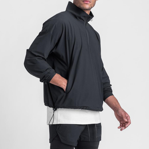 2023 nouveau Style en gros personnalisé coupe ample coupe-vent hommes quart Zip veste - Product Image 3