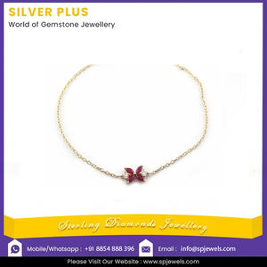 Pulsera de oro de alta calidad con rubí natural Marquise Diseño de hoja de flor de Diamante Real Oro de 14K para regalo Producible en 10K/18K - Product Image 2