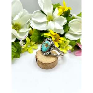 Mathilda Benally #8 Turquoise & Sterling <b>Silver</b> Fashion <b>Cuff</b> <b>Bracelet</b> - Product Image 3