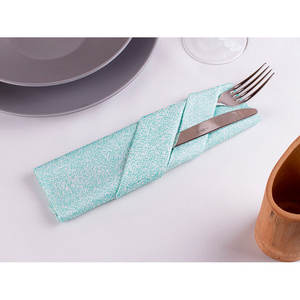 Serviettes imprimées Esparta turquoise 50x50cm Bambutex Naturel 200 pièces B2B - Product Image 1