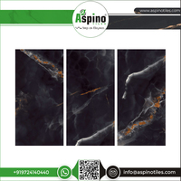 Azulejos de Porcelana Digital Esmaltada Adept de 60x120cm, Negro Brillante, Modernos, para Paredes Interiores, Antibacterianos, Aislantes del Calor
