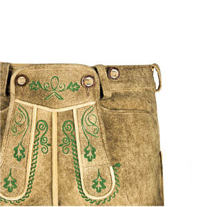 Shorts en cuir bavarois pour hommes, style tendance, fermeture éclair écologique, design uni décontracté - Product Image 6