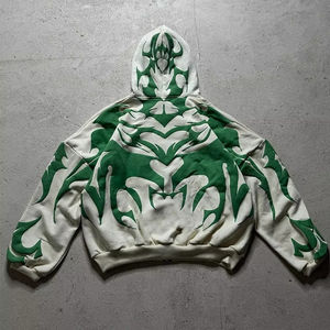 Sweat à capuche surdimensionné à impression puff, personnalisé, lourd, 100% coton, 500 g/m², fermeture éclair, sweat à capuche boxy pour homme, fabricant, prix bas - Product Image 4