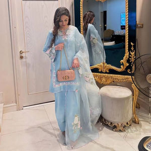 2025เสื้อผ้าลำลองสามชิ้นแบบย้อนกลับได้รับความนิยมมากที่สุดเสื้อฝรั่งเศสผู้หญิงปักลาย kurta/kurti ทุกฤดูกาลส่งออก Zain - Product Image 1