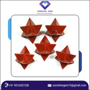 หินเจสเปอร์เมอร์คาบาสีแดงอัญมณีธรรมชาติทรงเรขาคณิตศักดิ์สิทธิ์สำหรับการรักษาสมาธิพลังงานจักระขายส่งมี - Product Image 2