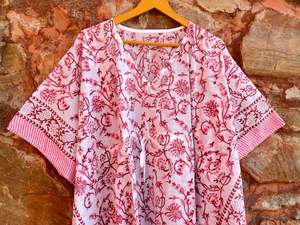 Indien main bloc imprimé Voile coton Caftan belles robes décontractées pour la plage nuits d'été robe en pur coton naturel pour la plage - Product Image 3