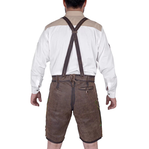Pantalones cortos Lederhosen para hombre con tirantes estilo bordado de gamuza sintética perfectos para festivales tradicionales y eventos culturales - Product Image 2
