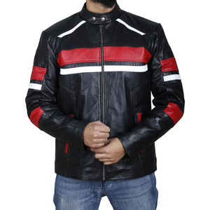 Venta al por mayor de chaquetas de moto de diseño personalizado original de cuero de vaca genuino chaqueta de motorista de cuero de moda para hombres por encargo - Product Image 1