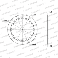 Plaque de friction FHK02S3 pour Hyundai / Kia A6LF1, A6LF2, A6LF3 (embrayage captif)