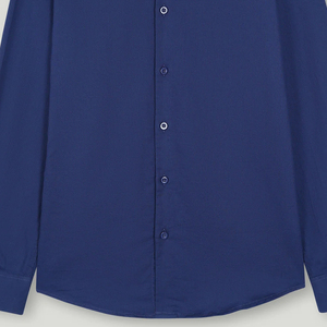 เสื้อเชิ้ตผ้าคอตตอน100% ลายดอกไม้ลำลองสำหรับผู้ชายใส่ฤดูร้อนระบายอากาศได้ป้องกันการหดตัวปรับแต่งสีกรมท่า - Product Image 3