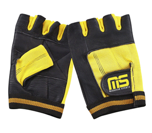 Mudassar Sports Custom Logo Leather Breathable Non-Slip Half Finger for Closure Gym Gloves Palm Protection for <b>Weight</b> Lifting - Product Image 4