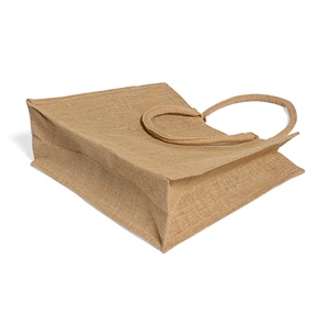 ถุงผ้ากระสอบป่านทนทาน เป็นมิตรกับสิ่งแวดล้อม ขนาดกลาง พร้อมพิมพ์ลายตัวอักษรด้วยเทคนิคการถ่ายเทความร้อน สำหรับใช้ใส่ของกินประจำวัน ของขวัญ หรือใช้ในการโฆษณา - Product Image 5