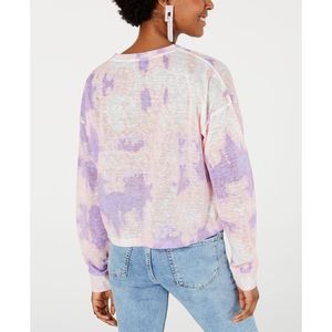 Top in Cotone Lavorato a Maglia a Maniche Lunghe Tie-Dye per Ragazze, Alta Qualità, Stile Vintage, Taglia L, Colore Rosa, per Primavera Estate Autunno - Product Image 2