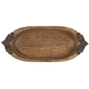 Bandeja de servicio de madera de Acacia redonda PROPER FARMOUSE para cocina, hogar o Hotel, vajilla de estilo clásico para fiesta o ser de comida - Product Image 5