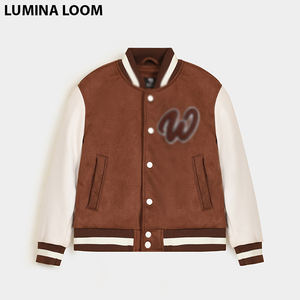 Venta caliente béisbol Varsity chaqueta para hombres otoño 2024 moda transpirable Stand Collar High Street prendas de vestir exteriores poliéster/algodón - Product Image 4