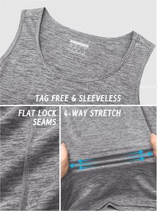 เสื้อแขนกุดสำหรับผู้ชาย, เสื้อกีฬาแขนกุดแห้งเร็วแบบลำลองสำหรับเล่นกีฬาเพาะกาย - Product Image 5