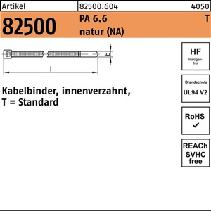 เคเบิลไทร์ HellermannTyton ขนาด 2.5x200 มม. ชุบกัลวาไนซ์ภายใน สีธรรมชาติ PA 6.6 แพ็ค 100 ชิ้น - Product Image 1