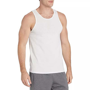 2025 hommes blanc sans manches débardeurs en gros Fitness sport entraînement vêtements de sport Offre Spéciale 220g Polyester impression décoration - Product Image 2