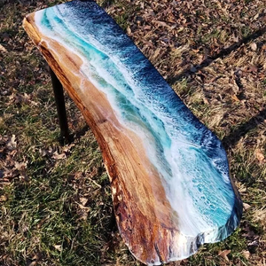 SPILLS HIGHLY LUXURY Home Furniture Solid Walnut Wood Restaurant Dining Coffee River Kitchen <b>Epoxy</b> <b>Resin</b> Slab <b>Table</b> - Product Image 1