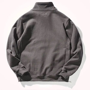 Sudadera con media cremallera de algodón de alta calidad para hombre OEM ODM personalizado de fábrica patrón sólido con capucha cuello falso sudaderas con cremallera para otoño - Product Image 2