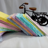 Lot de feuilles de papier coton pastel faites à la main, bord festonné, pour scrapbooking, fournitures de journalisation artisanale, taille personnalisable